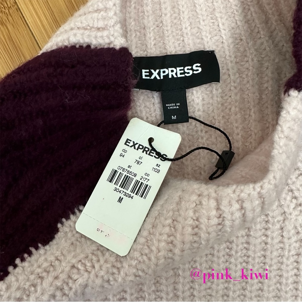 🆑 Express Colorblock Mock Neck Shift Sweater Dress - Picture 10 of 12